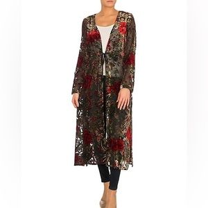 Guess Stephanie Velvet Floral Duster